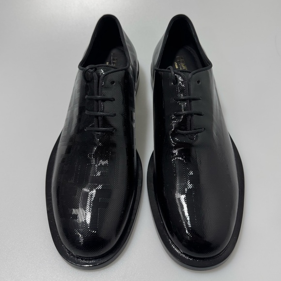 Fendi FF Vernice Chain Link Lace-Up Oxfords Black Men’s Size 7 main image 6